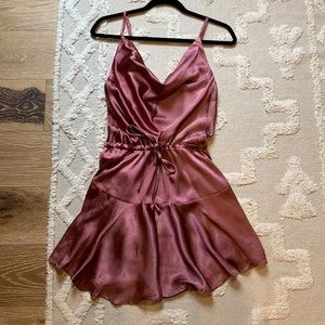 Cowl neck mini dress